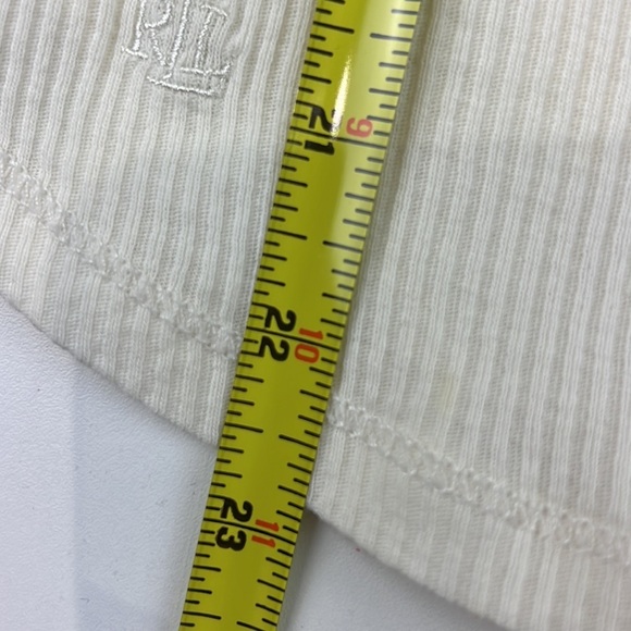 Petite  Lauren Ralph Lauren White Ribbed Top with 1/4 Zipper - Picture 11 of 14